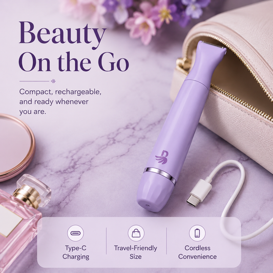 6-in-1 Sensitive Trimmer for Women – Cordless Waterproof Body, Bikini & Facial Hair Trimmer with C-Type Charging