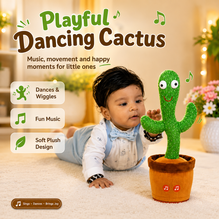 Dancing Musical Cactus Toy – Singing, Dancing Plush Interactive Sound Toy for Kids