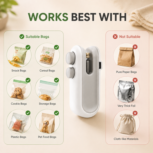 Mini Portable Packet Sealer Machine 🔥 | Handheld Heat Sealing Machine for Plastic Bags | Snack, Chips & Food Fresh Storage Sealer | Compact Kitchen Packing Tool