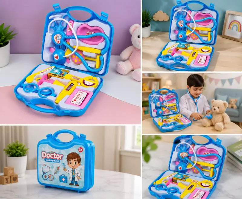 Doctor Medical Play Set with Carry Case – Pretend Doctor & Nurse Kit Educational Toy for Kids (Multicolor)