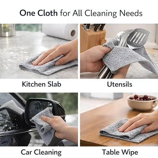Microfiber Cleaning Cloth Roll – 20 Reusable Tear-Away Towels | Washable Multipurpose Cleaning Wipes for Kitchen, Car, Home & Office | 25 x 25 cm