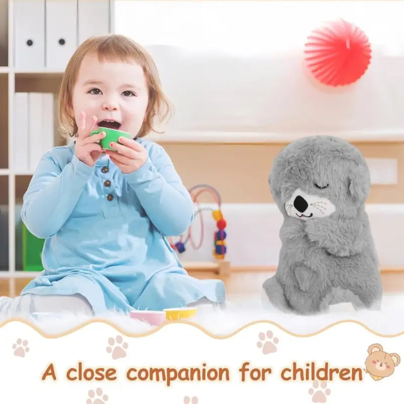 Portable Breathing Teddy Bear Soft Toy Plush Sound Machine, Baby Gift with Music, Lights & Breathing Motion Infant Toys for Newborns, Soft Breathing Stitch Teddy