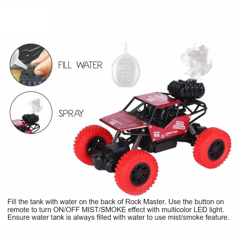 Adventure Awaits! Unleash Thrills with this Powerful 4x2 RC Monster Truck Toy – Race, Climb, Explore, Independent Suspension & Dynamic Smoke/Mist for Boys & Girls