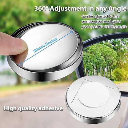 Wide Vision 360° Convex Blind Spot Mirrors – HD Round Side Rear View Mirror for All Cars (Pack of 2)