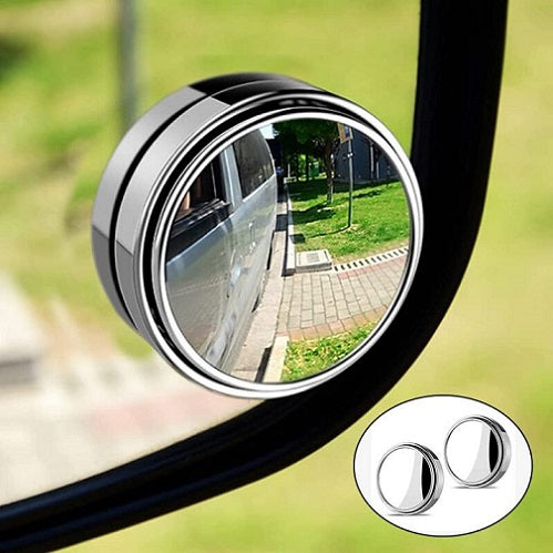 Wide Vision 360° Convex Blind Spot Mirrors – HD Round Side Rear View Mirror for All Cars (Pack of 2)