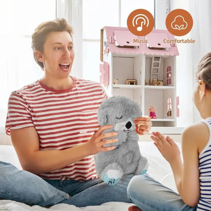 Portable Breathing Teddy Bear Soft Toy Plush Sound Machine, Baby Gift with Music, Lights & Breathing Motion Infant Toys for Newborns, Soft Breathing Stitch Teddy