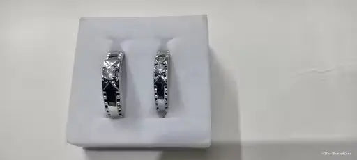 Twin Flame Couple Rings – Adjustable Silver-Plated Sterling Silver with American Diamond, Free Size