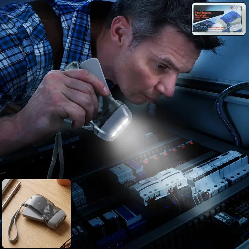 Hand Press Torch – Battery-Free 3 LED Flashlight with Manual Power Generation for Camping, Emergency & Outdoor Use