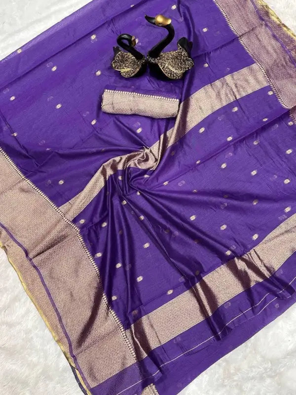 Cotton Saree  The Graceful Violet Glow Collection