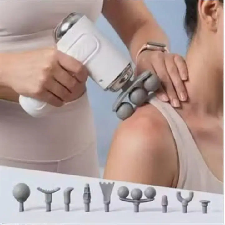 9-in-1 Mini Massage Gun – Portable Electric Muscle Massager with 3 Massage Heads for Neck, Shoulders, Arms, Legs & Feet