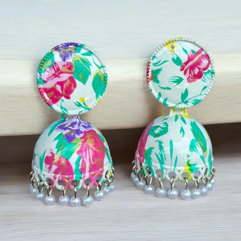 Traditional Jhumka Earrings – Ethnic Pearl Drop Dangle Earrings for Women & Girls (Pair)