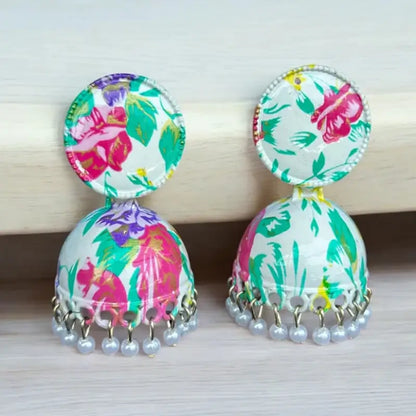 Traditional Jhumka Earrings – Ethnic Pearl Drop Dangle Earrings for Women & Girls (Pair)