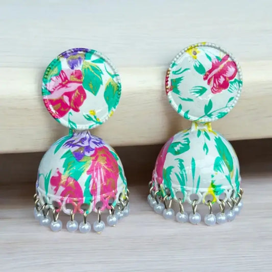 Traditional Jhumka Earrings – Ethnic Pearl Drop Dangle Earrings for Women & Girls (Pair)