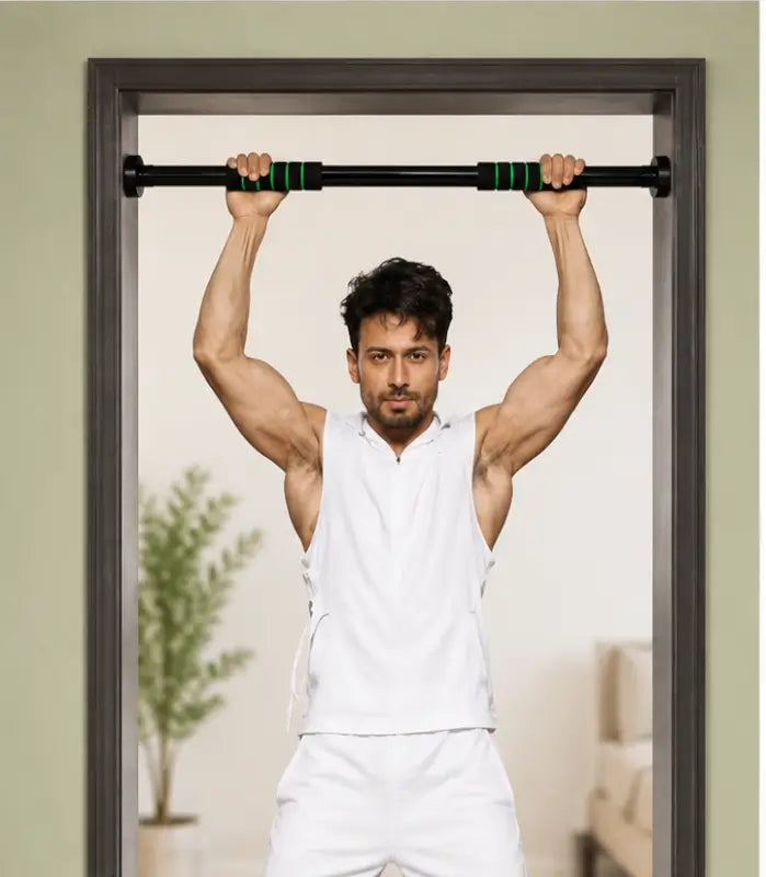 Adjustable Pull-Up Bar for Home Gym – 60–100cm Doorway Chin-Up Bar with Anti-Slip Grip & Level Meter
