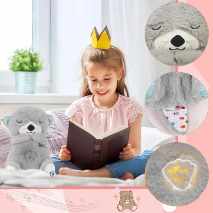 Portable Breathing Teddy Bear Soft Toy Plush Sound Machine, Baby Gift with Music, Lights & Breathing Motion Infant Toys for Newborns, Soft Breathing Stitch Teddy