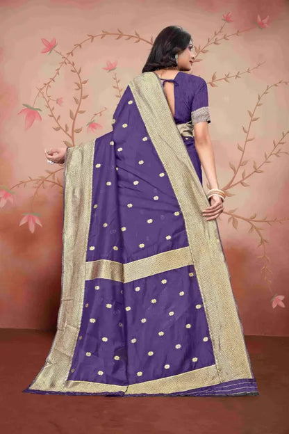 Cotton Saree  The Graceful Violet Glow Collection