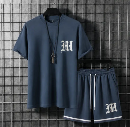 STYLOKETH Men's Tracksuit Co-ord Set – Printed T-Shirt & Shorts