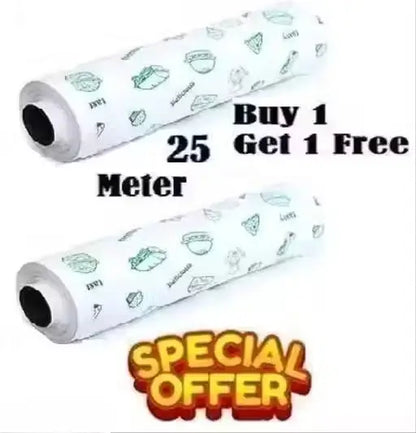 Butter Paper Wrap – Printed Foil Paper for Cooking, Baking & Food Storage (Pack of 2).