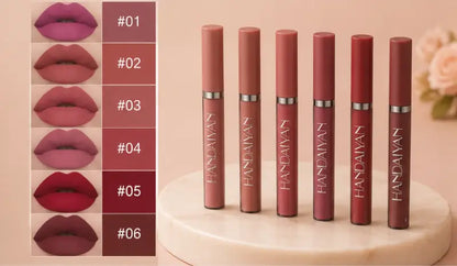 Velvet Liquid Matte Lipstick Set of 6 | Long-Lasting Waterproof & Transfer-Resistant Lip Color Collection