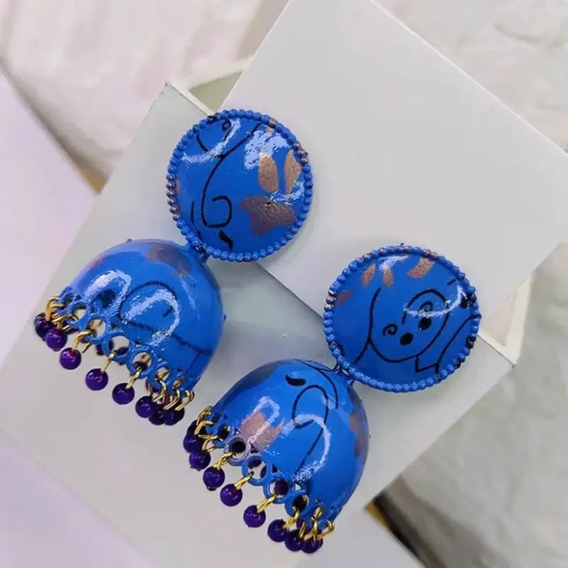Traditional Jhumka Earrings – Ethnic Pearl Drop Dangle Earrings for Women & Girls (Pair)