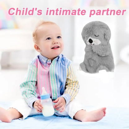 Portable Breathing Teddy Bear Soft Toy Plush Sound Machine, Baby Gift with Music, Lights & Breathing Motion Infant Toys for Newborns, Soft Breathing Stitch Teddy