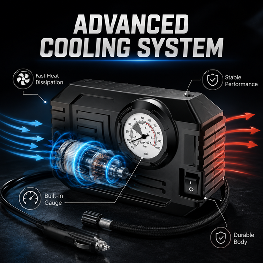 Tire Inflator Portable Air Compressor 12V Small Air Pump for Car Tires Bicycle Balloons, Cars, Bike, Bicycles and Other Inflatables with LED Light (12V)