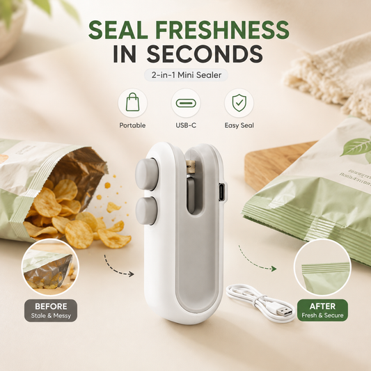 Mini Portable Packet Sealer Machine 🔥 | Handheld Heat Sealing Machine for Plastic Bags | Snack, Chips & Food Fresh Storage Sealer | Compact Kitchen Packing Tool