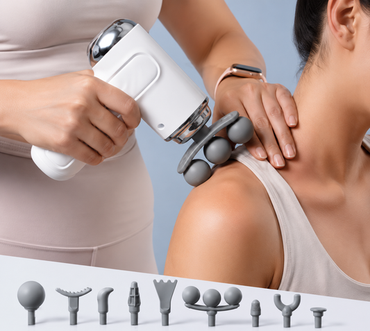 9-in-1 Mini Massage Gun – Portable Electric Muscle Massager with 3 Massage Heads for Neck, Shoulders, Arms, Legs & Feet