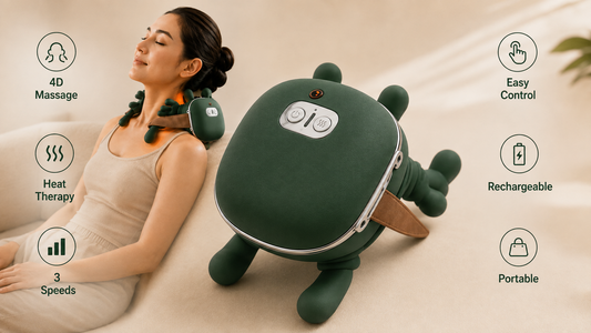 Heated Neck & Back Massager – Wireless Portable Shiatsu 4D Kneading Electric Massager for Relaxation