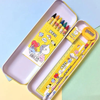 Stationery Kit for Kids - Stationery Set, Includes Metal Pencil Box, Sharpener, Pencil and Eraser Set, School Supply Set, Birthday Return Gift for Kids, Boys, Girls (12 pc Set)