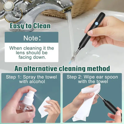 Earwax Removal Tool Kit with HD Camera Wifi Connection & 6 LED Lights Endoscope Tool Ear Cleaner for iOS & Android + 11 Silicone Tips Free- Black