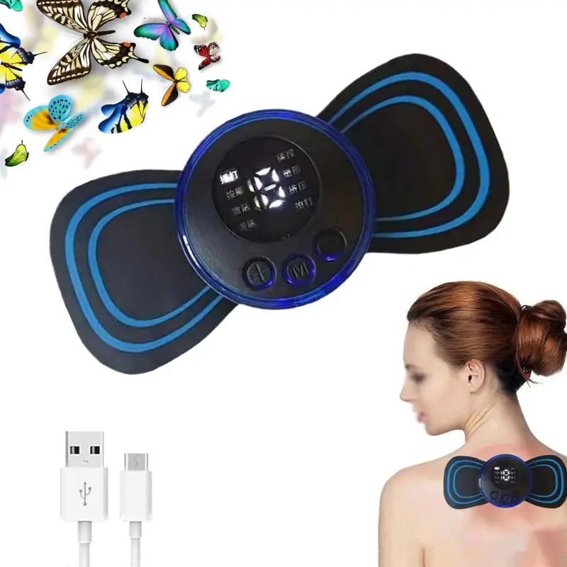 Portable USB Neck Massager Electric Neck Massager Automatic Massage Enhancer Mini Cervical Massager EMS Lymphatic Drainage Massage with Cable