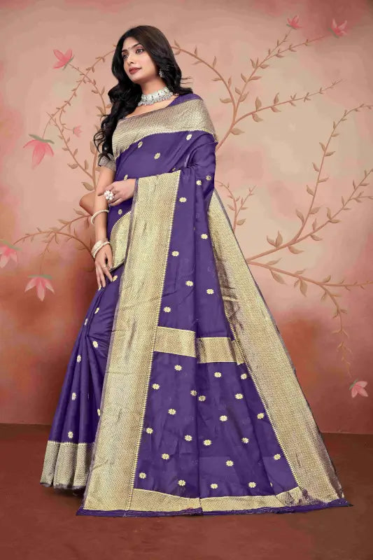 Cotton Saree  The Graceful Violet Glow Collection