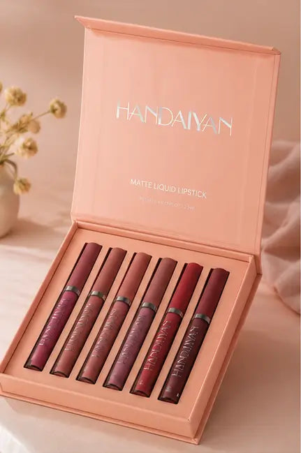 Velvet Liquid Matte Lipstick Set of 6 | Long-Lasting Waterproof & Transfer-Resistant Lip Color Collection