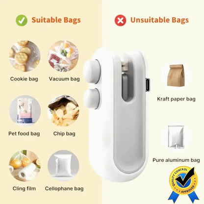 Mini Portable Packet Sealer Machine 🔥 | Handheld Heat Sealing Machine for Plastic Bags | Snack, Chips & Food Fresh Storage Sealer | Compact Kitchen Packing Tool