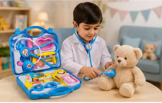 Doctor Medical Play Set with Carry Case – Pretend Doctor & Nurse Kit Educational Toy for Kids (Multicolor)