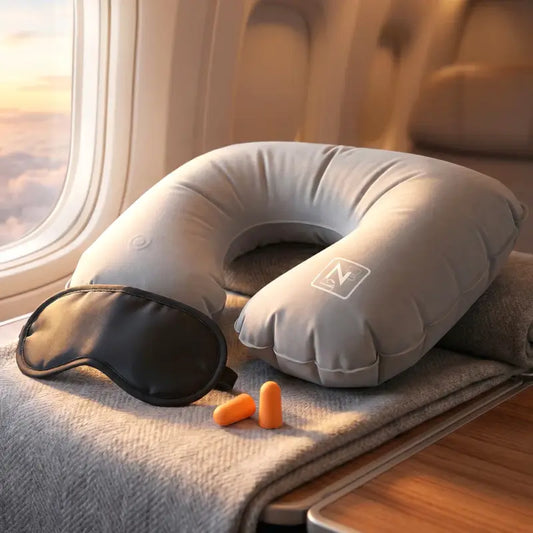 Inflatable Travel Neck Pillow | Soft U-Shaped Air Cushion for Flight, Car & Office Travel