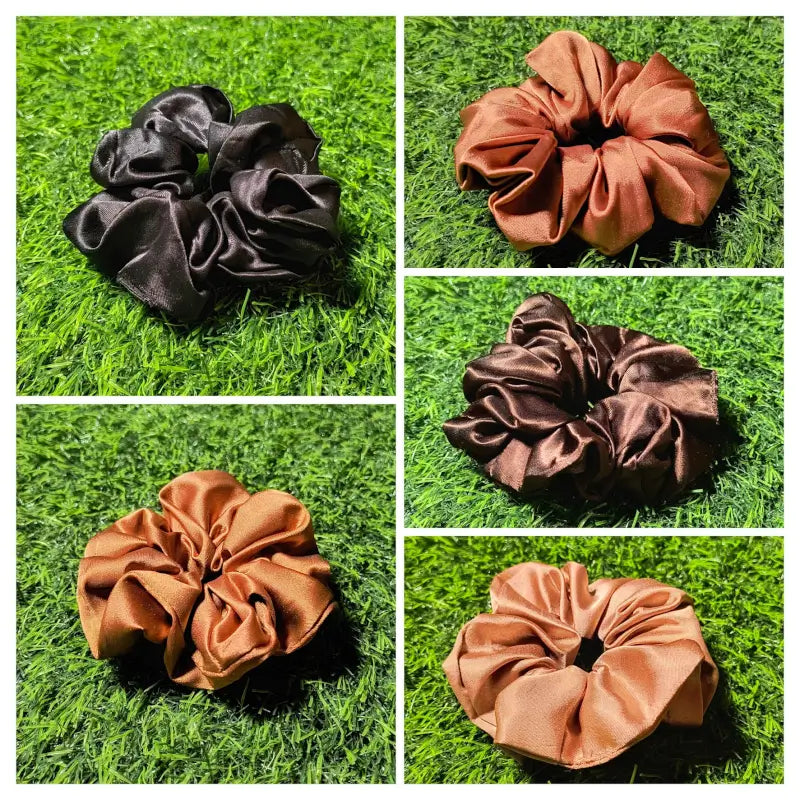 Luxury Satin Hair Scrunchies for Women, Hair Band | Rubber Band | Hair Ties (Pack of 5)