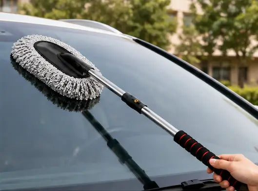6-Piece Car Cleaning Kit – Microfiber Duster, Long Handle Brush, AC Vent Cleaner, Cleaning Cloth, Dustbin & Glass Cleaning Tablets