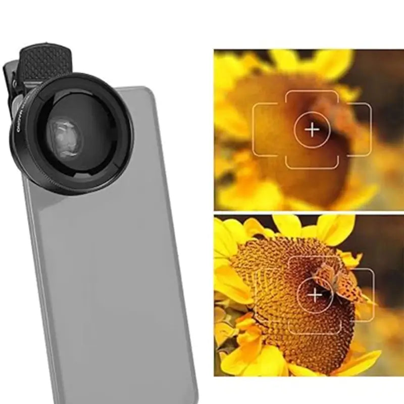 0.45X Universal Wide Angle & Macro Clip-On Phone Camera Lens – External Mobile Lens for Smartphones (With Color Box).