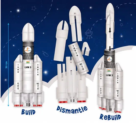 Imagimake Mapology Chandrayaan 3D Space Puzzle – ISRO Rocket & Satellite Educational Toy Set for Kids 5+ Years