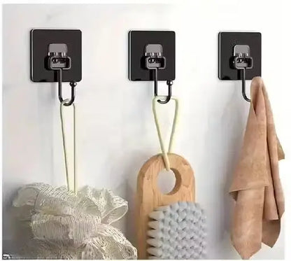10PC Self Adhesive Wall Sticker Hooks – Stainless Steel, No-Drill