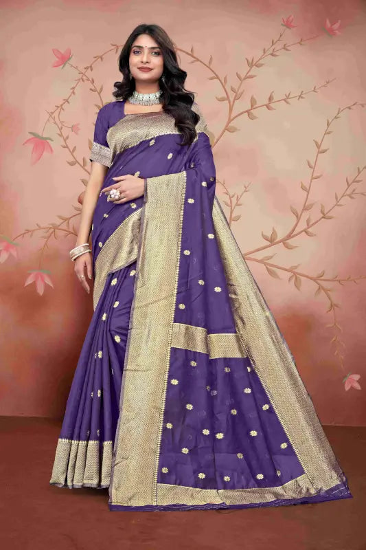Cotton Saree  The Graceful Violet Glow Collection