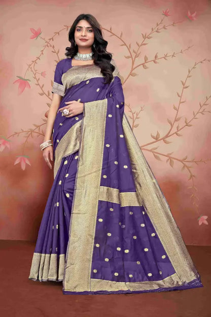 Cotton Saree  The Graceful Violet Glow Collection