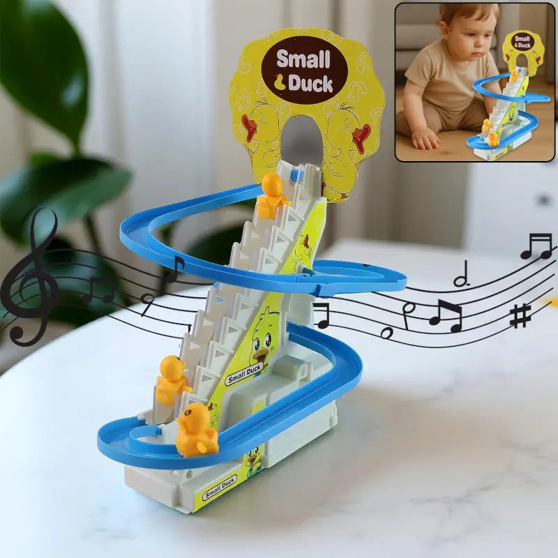 Duck Climb Stairs Toy – Electric Musical Duck Climbing Track with Lights for Kids