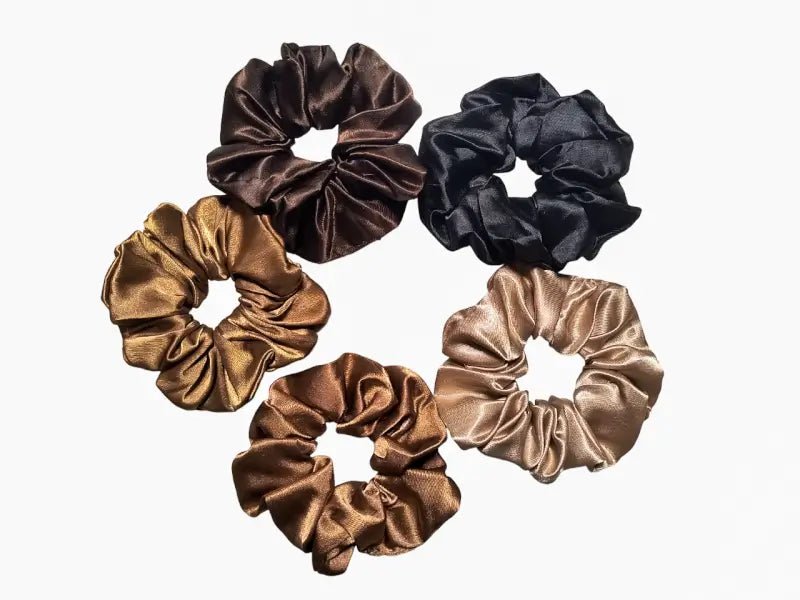 Luxury Satin Hair Scrunchies for Women, Hair Band | Rubber Band | Hair Ties (Pack of 5)