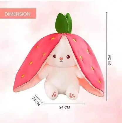 Strawberry Rabbit Plush Soft Toy – 35 cm