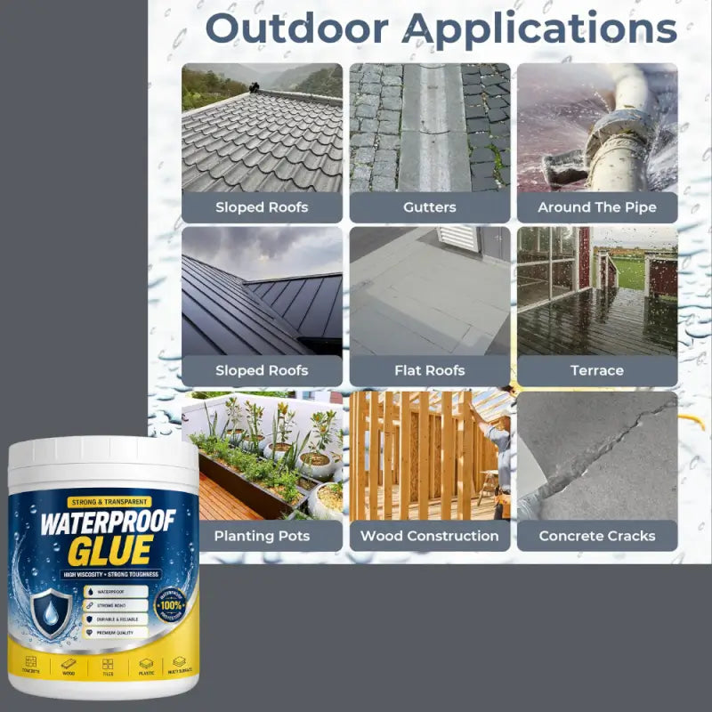 Transparent Waterproof Glue Sealant | High Strength Leak Repair Adhesive for Roof, Wall, Tile, Pipe & Crack Repair