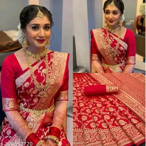 Silk Saree  The Bridal Red Royal Banarasi Collection