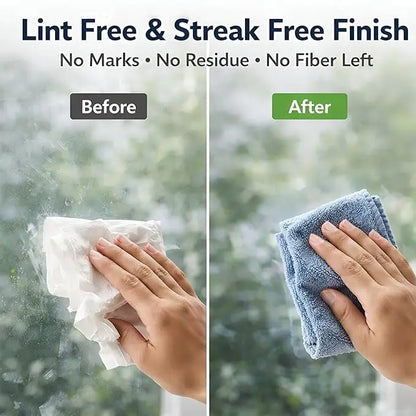 Microfiber Cleaning Cloth Roll – 20 Reusable Tear-Away Towels | Washable Multipurpose Cleaning Wipes for Kitchen, Car, Home & Office | 25 x 25 cm